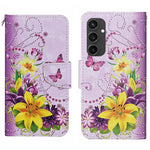 Custodia per cellulare in pelle flip disegno colorato 3D, For Samsung Galaxy S24 FE 5G