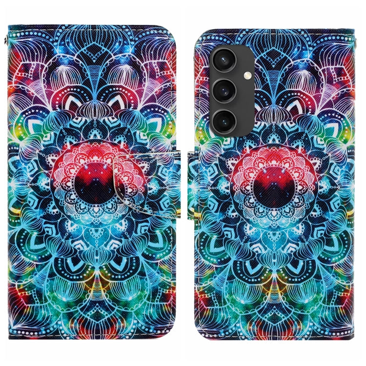 Custodia per cellulare in pelle flip disegno colorato 3D, For Samsung Galaxy S24 FE 5G