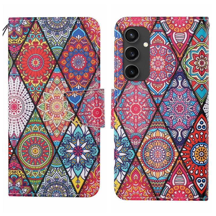 Custodia per cellulare in pelle flip disegno colorato 3D, For Samsung Galaxy S24 FE 5G