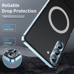 Custodia magnetica per telefono in metallo satinato MagSafe, For Samsung Galaxy S24 5G, For Samsung Galaxy S23 FE 5G