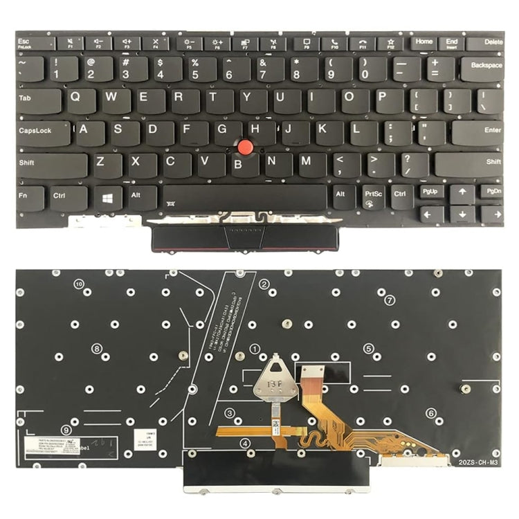 Tastiera per laptop retroilluminata versione USA, For Lenovo ThinkPad X1 Nano