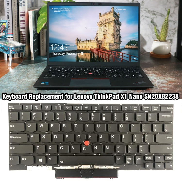 Tastiera per laptop retroilluminata versione USA, For Lenovo ThinkPad X1 Nano