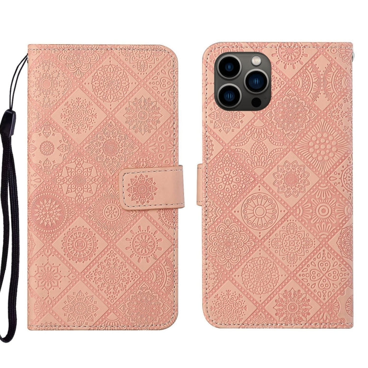 Custodia per cellulare in pelle con motivo goffrato stile etnico, For iPhone 16 Plus, For iPhone 16, For iPhone 15 Pro Max