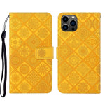 Custodia per cellulare in pelle con motivo goffrato stile etnico, For iPhone 15 Pro, For iPhone 15 Plus, For iPhone 15