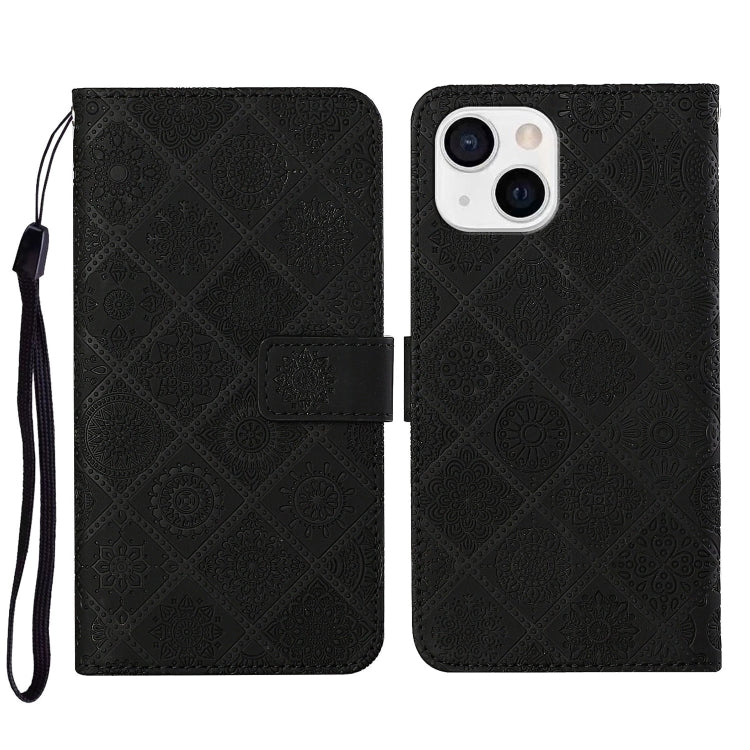 Custodia per cellulare in pelle con motivo goffrato stile etnico, For iPhone 15 Pro, For iPhone 15 Plus, For iPhone 15