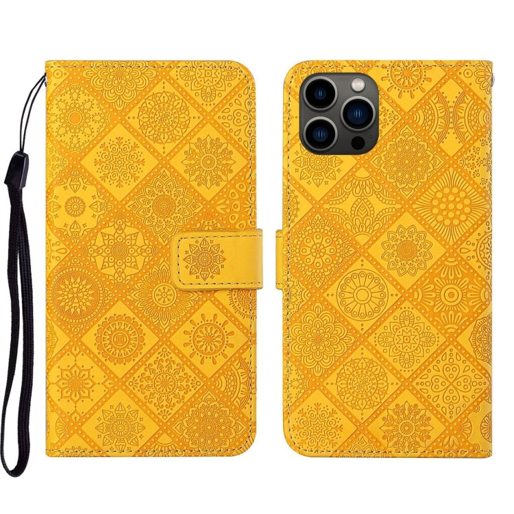 Custodia per cellulare in pelle con motivo goffrato stile etnico, For iPhone 17e / 16e, For iPhone 16 Pro Max, For iPhone 16 Pro