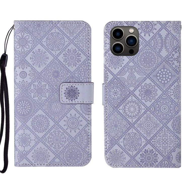 Custodia per cellulare in pelle con motivo goffrato stile etnico, For iPhone 17e / 16e, For iPhone 16 Pro Max, For iPhone 16 Pro