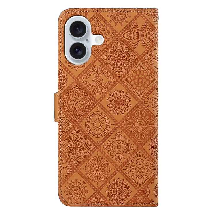 Custodia per cellulare in pelle con motivo goffrato stile etnico, For iPhone 16 Plus, For iPhone 16, For iPhone 15 Pro Max