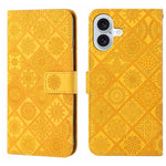 Custodia per cellulare in pelle con motivo goffrato stile etnico, For iPhone 16 Plus, For iPhone 16, For iPhone 15 Pro Max