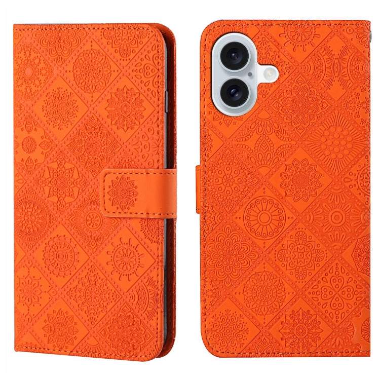 Custodia per cellulare in pelle con motivo goffrato stile etnico, For iPhone 16 Plus, For iPhone 16, For iPhone 15 Pro Max