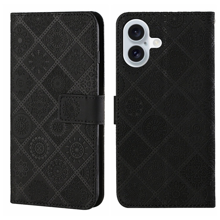 Custodia per cellulare in pelle con motivo goffrato stile etnico, For iPhone 16 Plus, For iPhone 16, For iPhone 15 Pro Max
