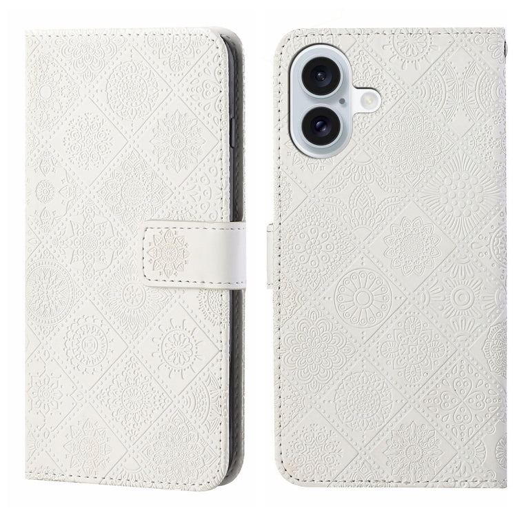 Custodia per cellulare in pelle con motivo goffrato stile etnico, For iPhone 16 Plus, For iPhone 16, For iPhone 15 Pro Max