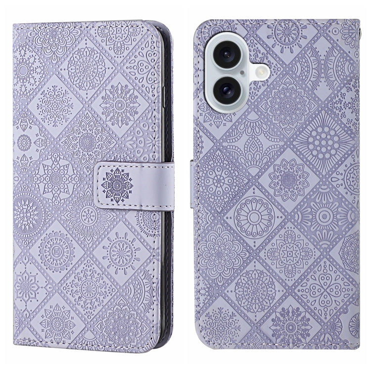 Custodia per cellulare in pelle con motivo goffrato stile etnico, For iPhone 16 Plus, For iPhone 16, For iPhone 15 Pro Max