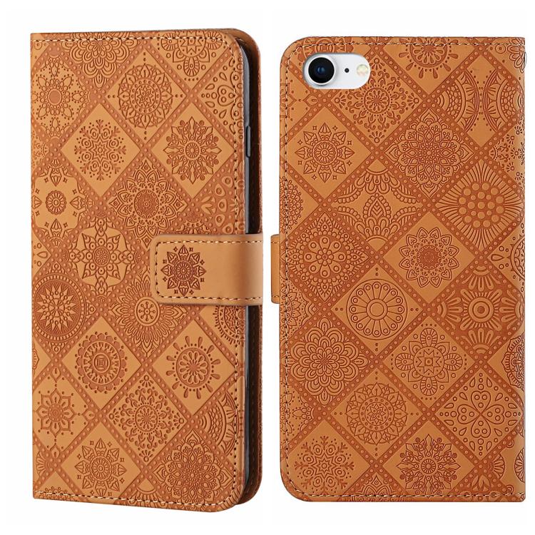 Custodia per cellulare in pelle con motivo goffrato stile etnico, For iPhone 17e / 16e, For iPhone 16 Pro Max, For iPhone 16 Pro