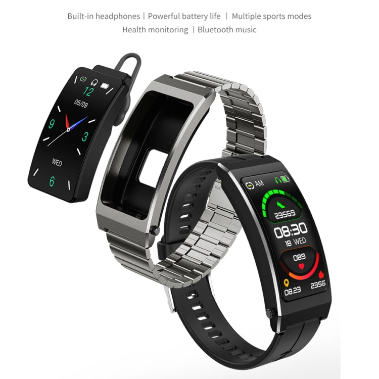 K13S Schermo TFT da 1,14 pollici Cinturino in silicone Smart Calling Bracciale Supporta la gestione del sonno/Monitoraggio dell'ossigeno nel sangue, Silicone Strap