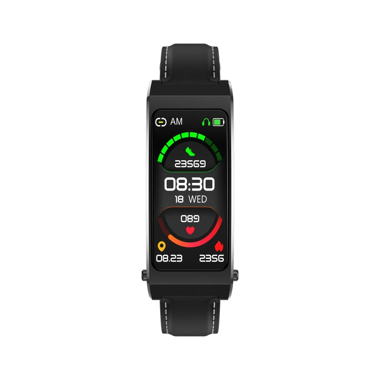 K13S Schermo TFT da 1,14 pollici Cinturino in pelle Smart Calling Bracciale Supporta la gestione del sonno/Monitoraggio dell'ossigeno nel sangue, Leather Strap