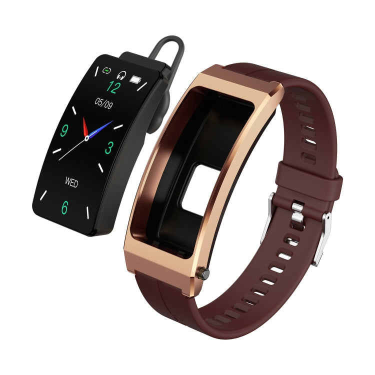 K13S Schermo TFT da 1,14 pollici Cinturino in pelle Smart Calling Bracciale Supporta la gestione del sonno/Monitoraggio dell'ossigeno nel sangue, Leather Strap