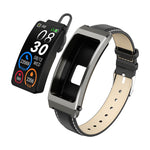 K13S Schermo TFT da 1,14 pollici Cinturino in pelle Smart Calling Bracciale Supporta la gestione del sonno/Monitoraggio dell'ossigeno nel sangue, Leather Strap