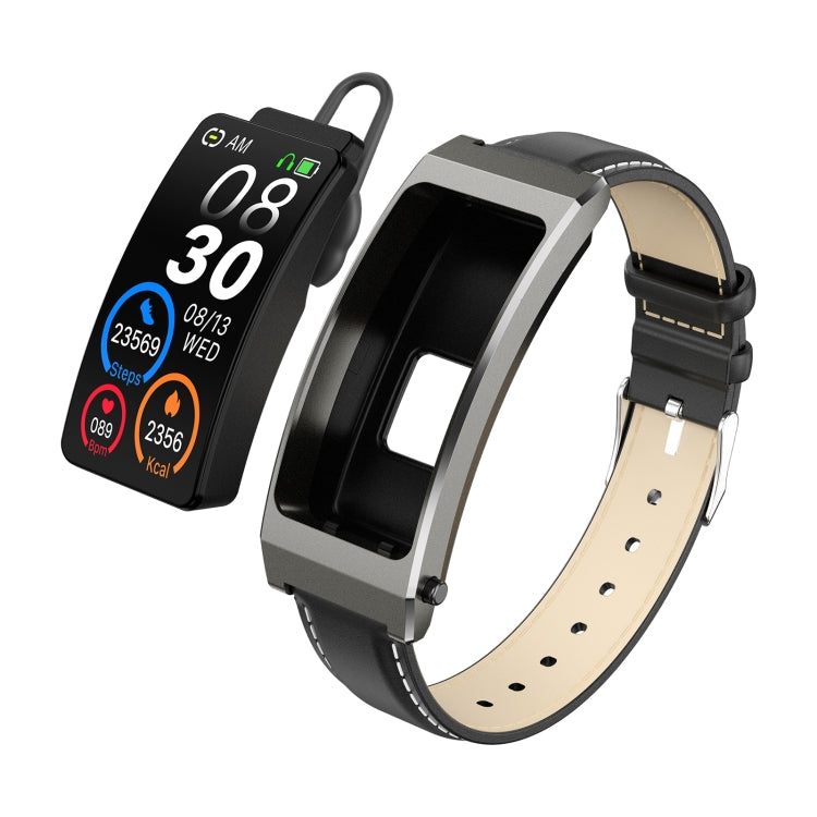 K13S Schermo TFT da 1,14 pollici Cinturino in pelle Smart Calling Bracciale Supporta la gestione del sonno/Monitoraggio dell'ossigeno nel sangue, Leather Strap