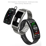 K13S Schermo TFT da 1,14 pollici Cinturino in pelle Smart Calling Bracciale Supporta la gestione del sonno/Monitoraggio dell'ossigeno nel sangue, Leather Strap