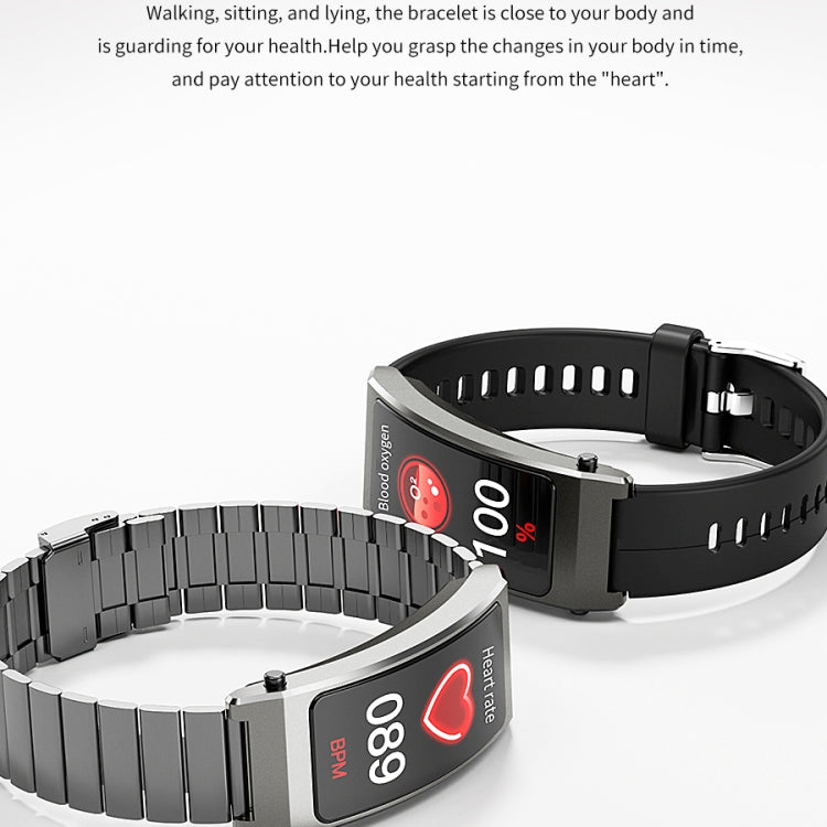 K13S Schermo TFT da 1,14 pollici Cinturino in pelle Smart Calling Bracciale Supporta la gestione del sonno/Monitoraggio dell'ossigeno nel sangue, Leather Strap