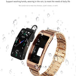 K13S Schermo TFT da 1,14 pollici Cinturino in pelle Smart Calling Bracciale Supporta la gestione del sonno/Monitoraggio dell'ossigeno nel sangue, Leather Strap