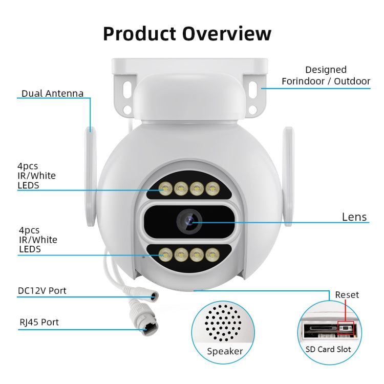 Telecamera IP WiFi 2 MP con visione notturna a colori