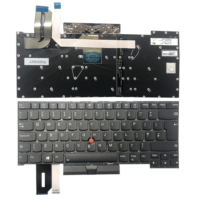 Tastiera per laptop versione UK, For Lenovo Thinkpad T490S 20NX 20NY