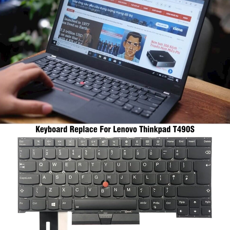 UK Version Laptop Keyboard, For Lenovo Thinkpad T490S 20NX 20NY