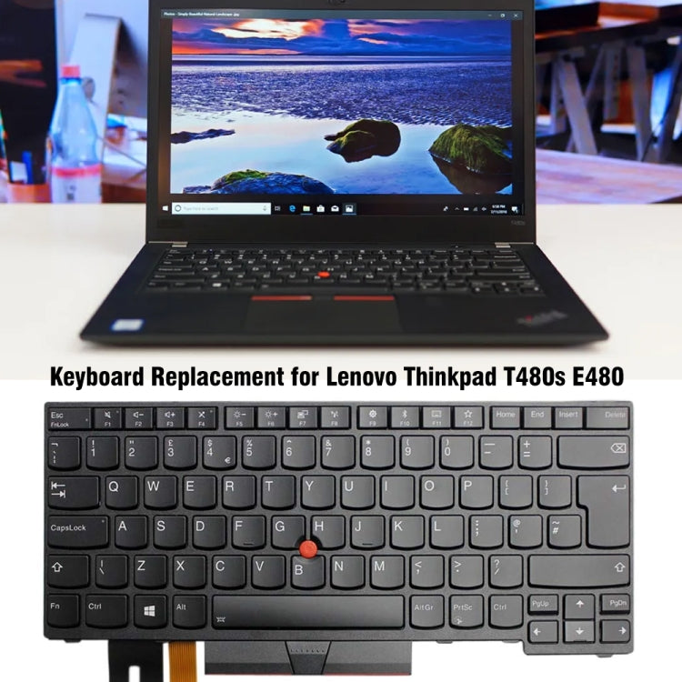 UK Version Backlit Laptop Keyboard, For Lenovo Thinkpad T480s E480 L480, For Lenovo ThinkPad X240 X250 20AL 20AM