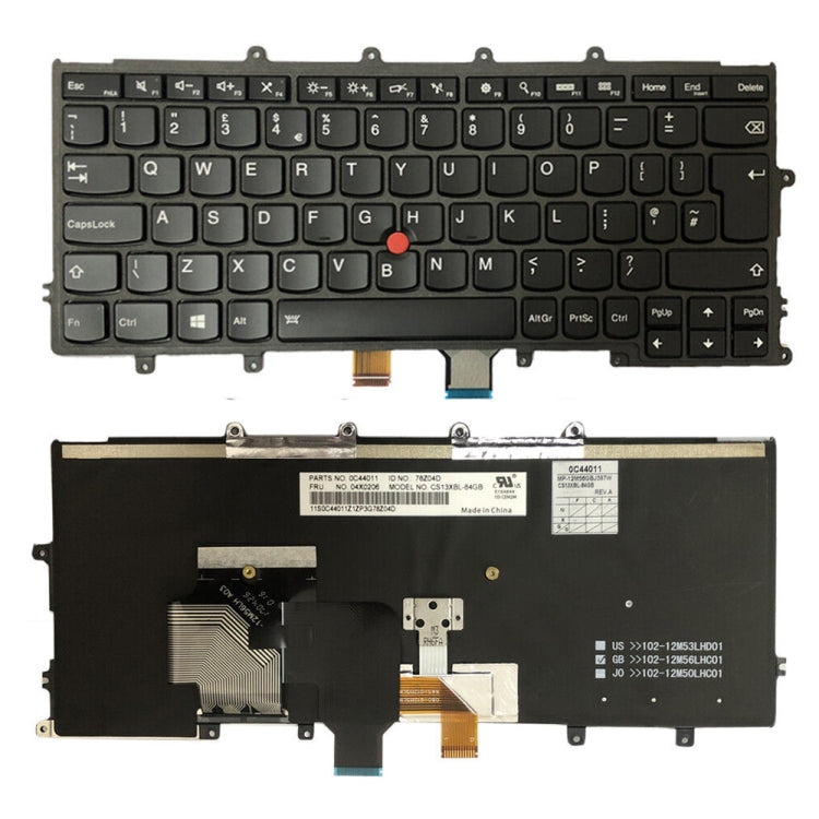 UK Version Backlit Laptop Keyboard, For Lenovo Thinkpad T480s E480 L480, For Lenovo ThinkPad X240 X250 20AL 20AM