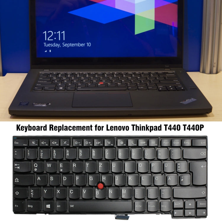 Versione tedesca Tastiera per laptop con retroilluminazione bianca, For Lenovo ThinkPad T440 T440P T440S