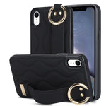 Custodia per telefono in PU con anello a copertura totale antiscivolo con cinturino, For iPhone XS / X, For iPhone XR, For iPhone XS Max