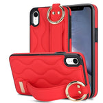 Custodia per telefono in PU con anello a copertura totale antiscivolo con cinturino, For iPhone XS / X, For iPhone XR, For iPhone XS Max