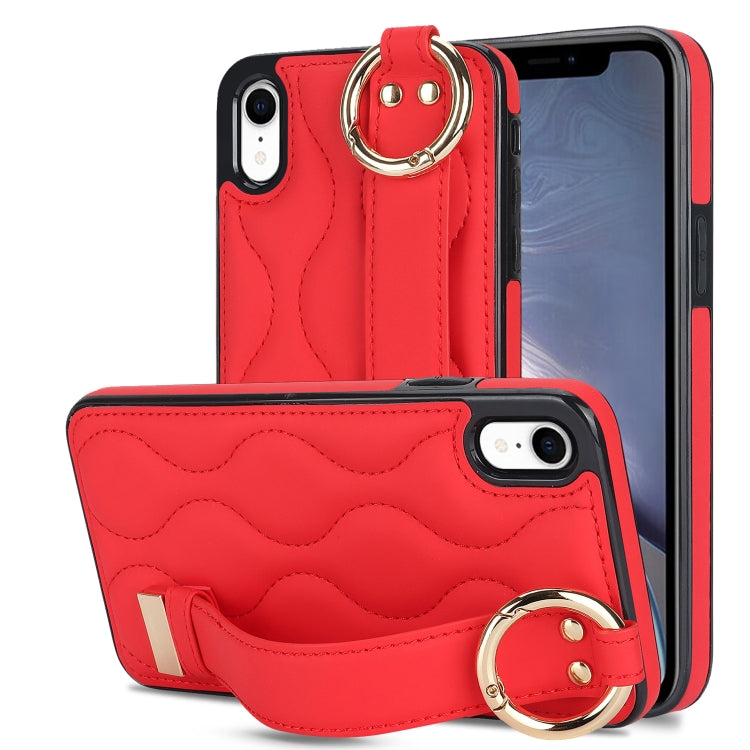 Custodia per telefono in PU con anello a copertura totale antiscivolo con cinturino, For iPhone XS / X, For iPhone XR, For iPhone XS Max