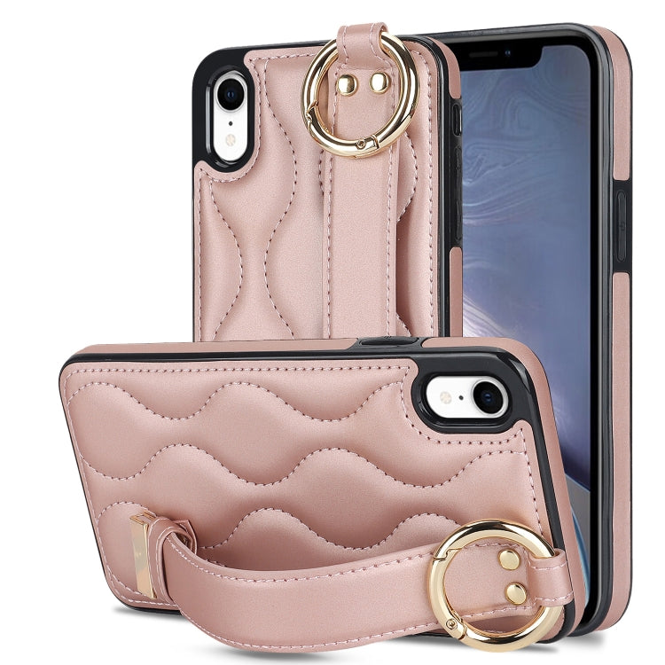 Custodia per telefono in PU con anello a copertura totale antiscivolo con cinturino, For iPhone XS / X, For iPhone XR, For iPhone XS Max