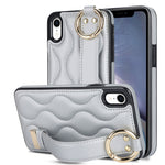 Custodia per telefono in PU con anello a copertura totale antiscivolo con cinturino, For iPhone XS / X, For iPhone XR, For iPhone XS Max