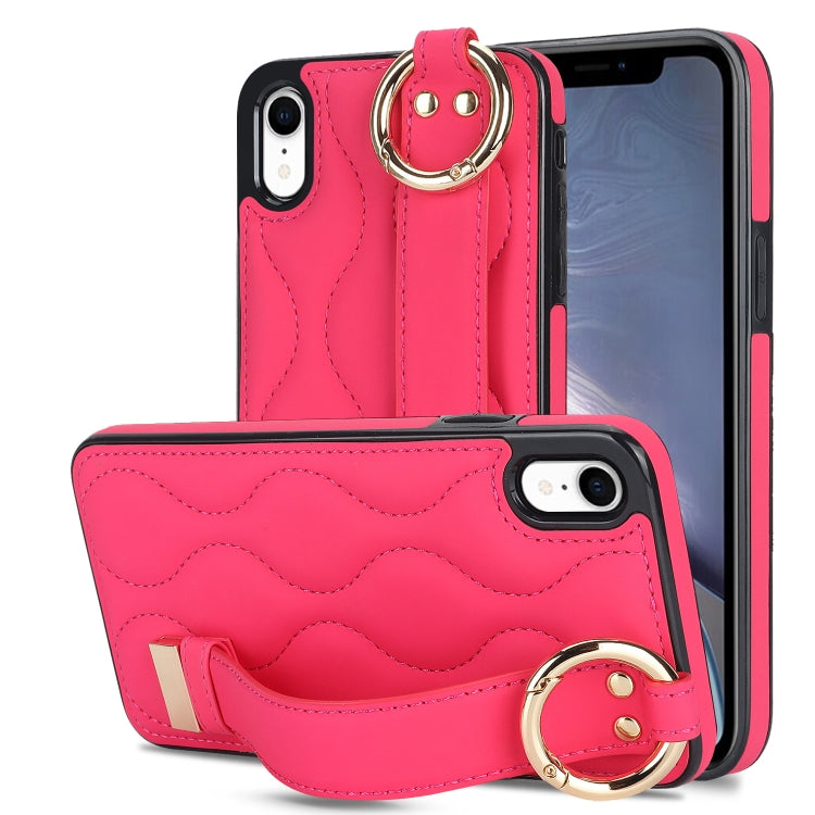 Custodia per telefono in PU con anello a copertura totale antiscivolo con cinturino, For iPhone XS / X, For iPhone XR, For iPhone XS Max