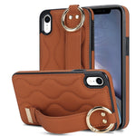 Custodia per telefono in PU con anello a copertura totale antiscivolo con cinturino, For iPhone XS / X, For iPhone XR, For iPhone XS Max