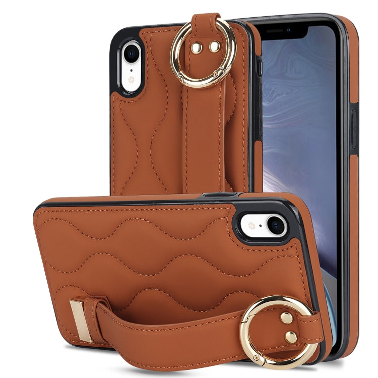 Custodia per telefono in PU con anello a copertura totale antiscivolo con cinturino, For iPhone XS / X, For iPhone XR, For iPhone XS Max