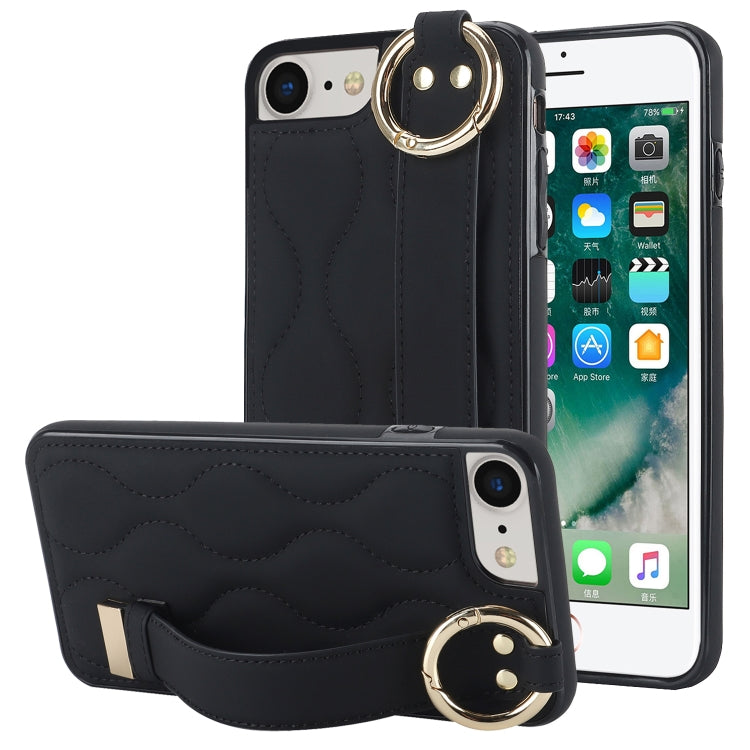 Custodia per telefono in PU con anello a copertura totale antiscivolo con cinturino, For iPhone 7 Plus / 8 Plus, For iPhone 7 / 8