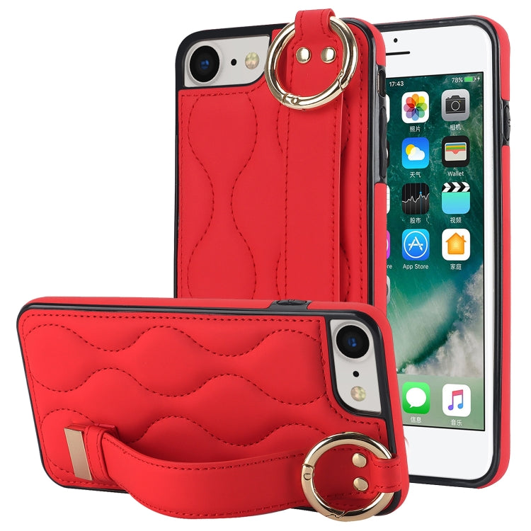 Custodia per telefono in PU con anello a copertura totale antiscivolo con cinturino, For iPhone 7 Plus / 8 Plus, For iPhone 7 / 8