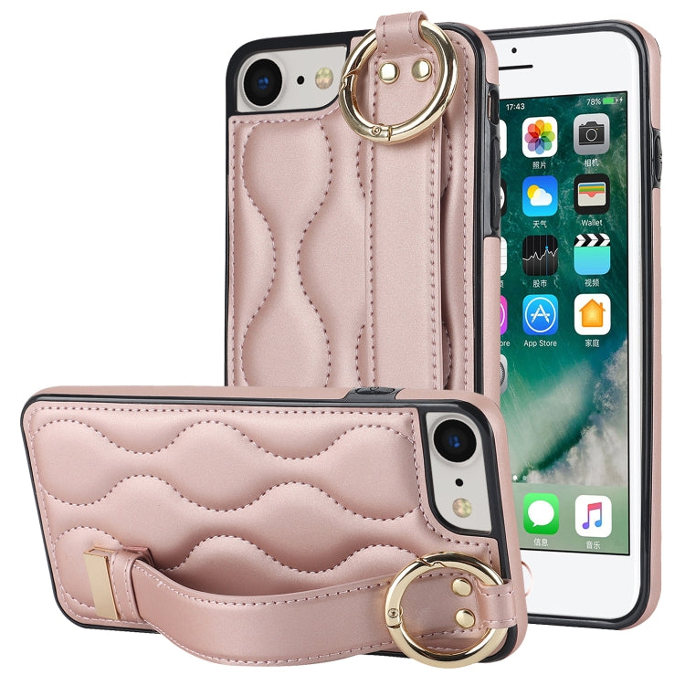 Custodia per telefono in PU con anello a copertura totale antiscivolo con cinturino, For iPhone 7 Plus / 8 Plus, For iPhone 7 / 8