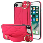 Custodia per telefono in PU con anello a copertura totale antiscivolo con cinturino, For iPhone 7 Plus / 8 Plus, For iPhone 7 / 8