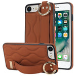 Custodia per telefono in PU con anello a copertura totale antiscivolo con cinturino, For iPhone 7 Plus / 8 Plus, For iPhone 7 / 8