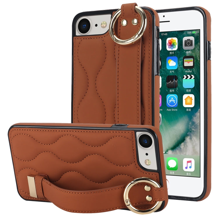 Custodia per telefono in PU con anello a copertura totale antiscivolo con cinturino, For iPhone 7 Plus / 8 Plus, For iPhone 7 / 8
