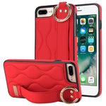 Custodia per telefono in PU con anello a copertura totale antiscivolo con cinturino, For iPhone 7 Plus / 8 Plus, For iPhone 7 / 8