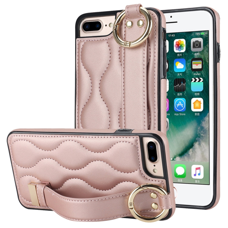 Custodia per telefono in PU con anello a copertura totale antiscivolo con cinturino, For iPhone 7 Plus / 8 Plus, For iPhone 7 / 8