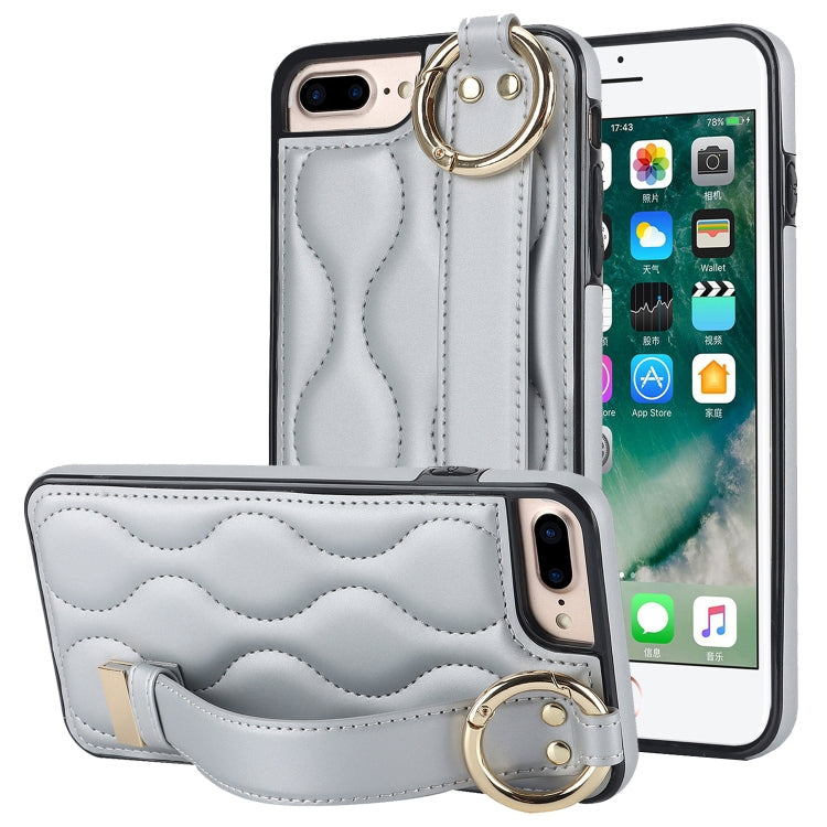 Custodia per telefono in PU con anello a copertura totale antiscivolo con cinturino, For iPhone 7 Plus / 8 Plus, For iPhone 7 / 8