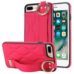 Custodia per telefono in PU con anello a copertura totale antiscivolo con cinturino, For iPhone 7 Plus / 8 Plus, For iPhone 7 / 8
